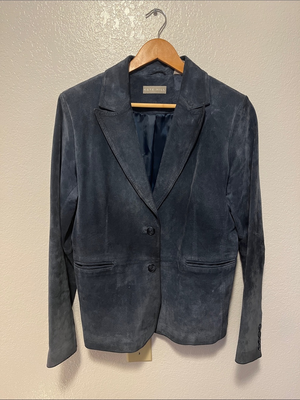 Kate Hill Suede Blazer Women’s Blue Size 12